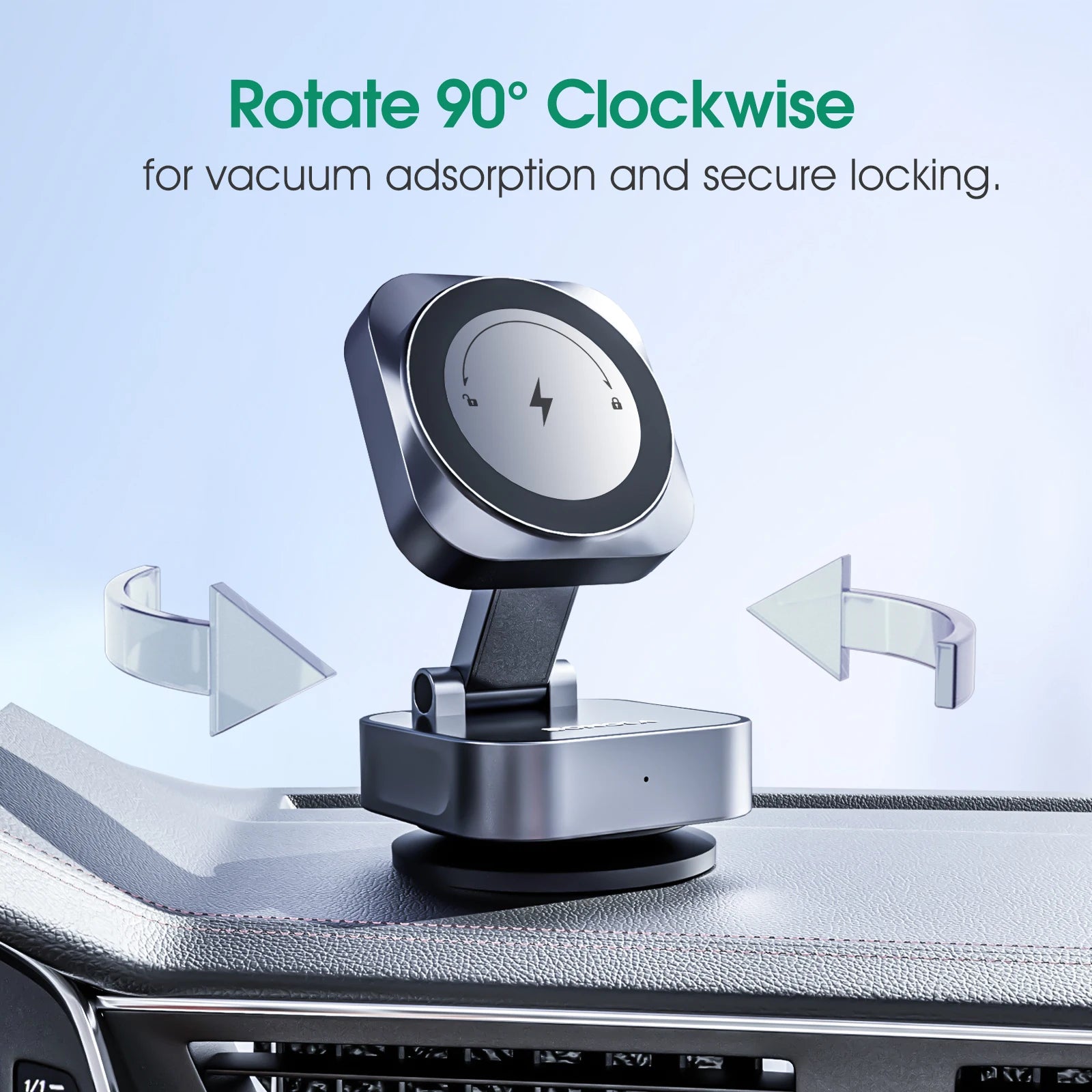 Car Wireless Charger 25W Foldable Vacuum Suction Cup Phone Holder Type C Charging Stand