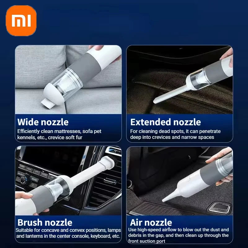 Handheld Vacuum Cleaner Cordless 20000Pa Mini Dust Cleaner 3 in 1 120W White