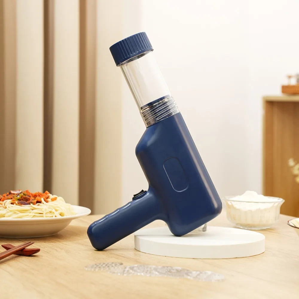 Electric Noodle Machine Handheld Cordless Pasta Maker 6 Moulds Dough Pressing Tool – White