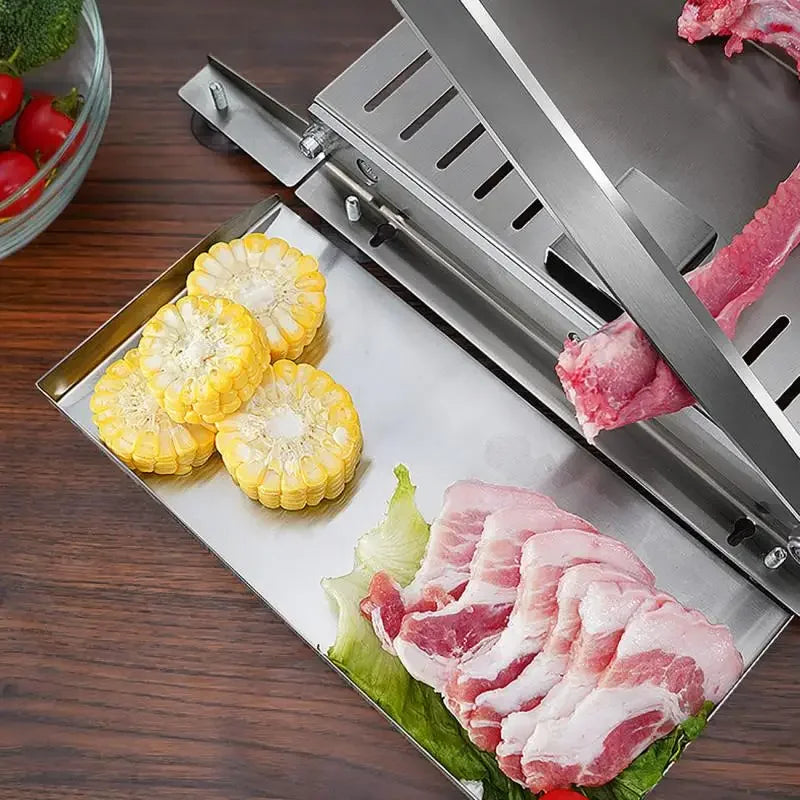 Manual Stainless Steel Frozen Meat Slicer – Bone Cutting & Vegetable Chopper – Mini Size