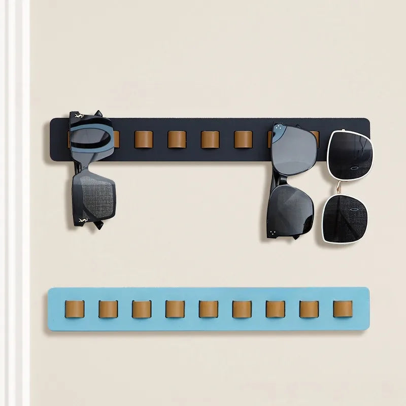 Wall Mounted Wooden Eyeglass Storage Rack Sunglasses Display Organiser Holder – White