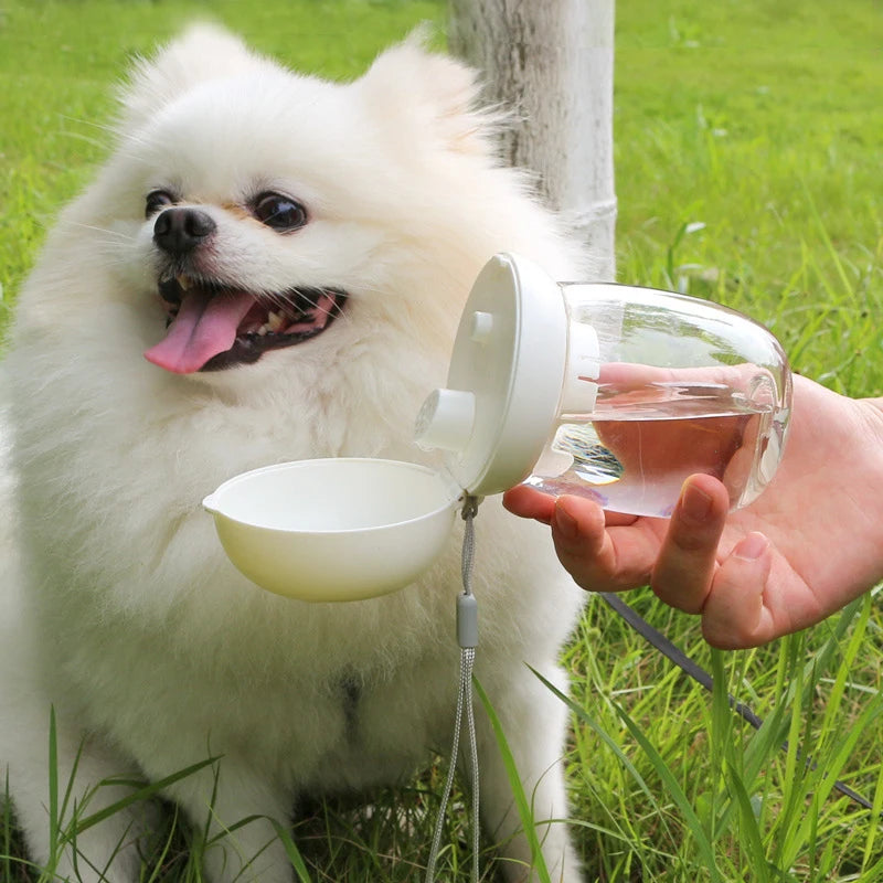 Pet Travel Bowl 500mL Collapsible 2 in 1 Food and Water Cup Portable Outdoor Feeder - Blue