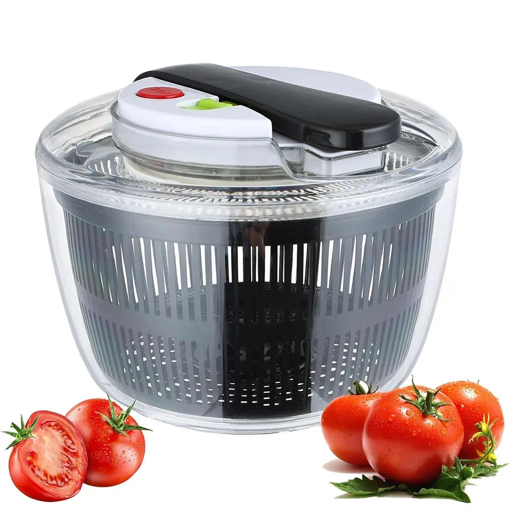 Salad Spinner 3L Multifunction Vegetable Dryer Lettuce Washer Kitchen Spinner – Black