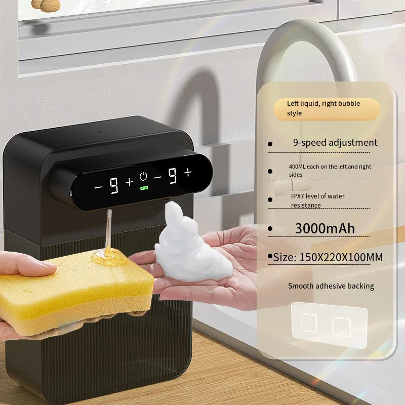 Dual-Channel Automatic Soap Dispenser Large Capacity Touch Screen Fast Response Self-Cleaning