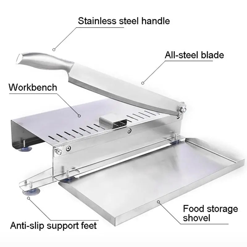 Manual Stainless Steel Frozen Meat Slicer – Bone Cutting & Vegetable Chopper – Medium Size