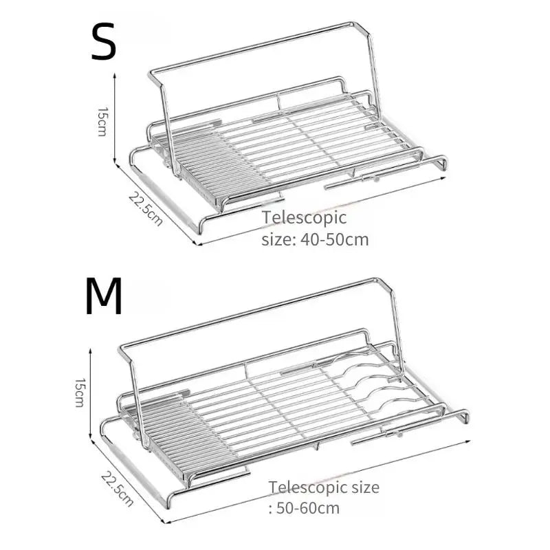 Dish Drying Rack Expandable Stainless Steel Over Sink Drainer Storage - Large