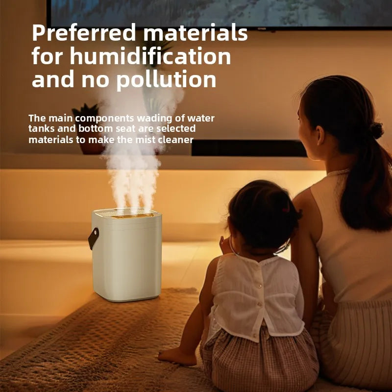 Three Nozzle Humidifier 1.8 L USB Quiet Mist with Night Light - Green