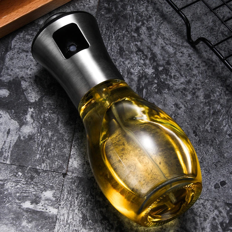 Oil Dispenser 18.5 × 4 cm Stainless Steel Spray Bottle Compact Kitchen Dressing Container
