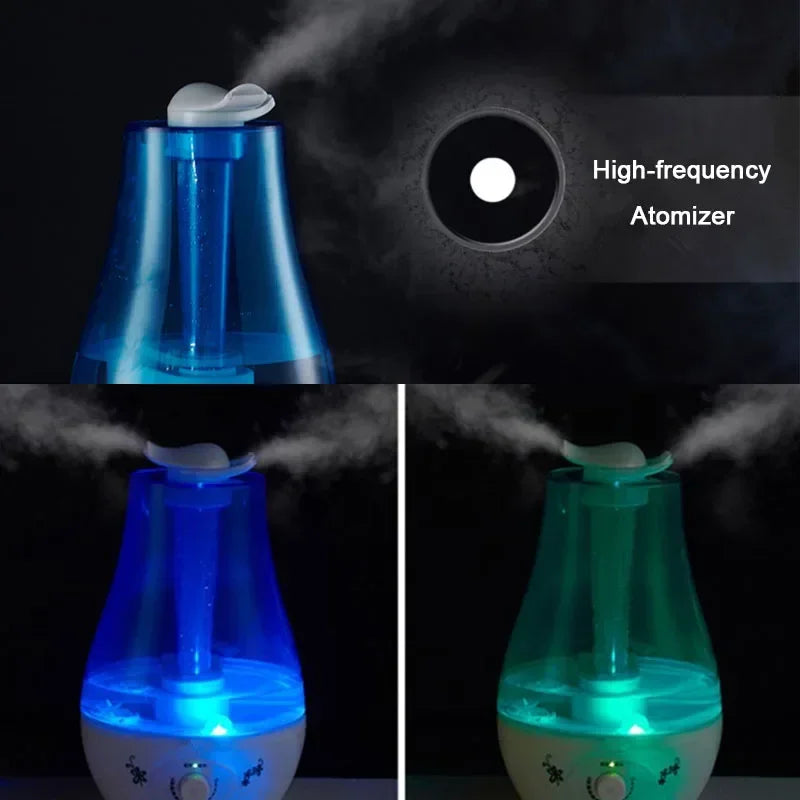 Humidifier 3L 25W Ultrasonic Double Sprayer Low Noise Tabletop Mist Diffuser - Black