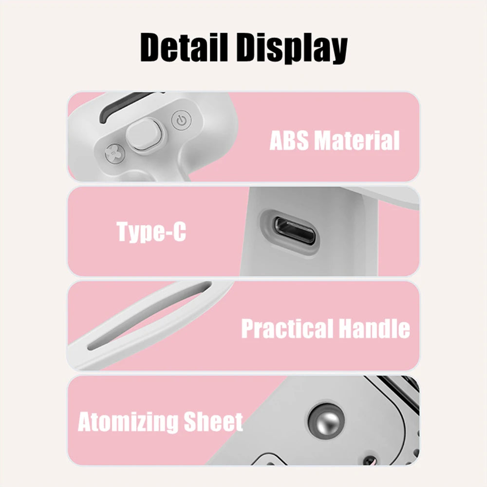 Pet Mist Brush Rechargeable Self-Cleaning Grooming Comb Dogs and Cats - Pink