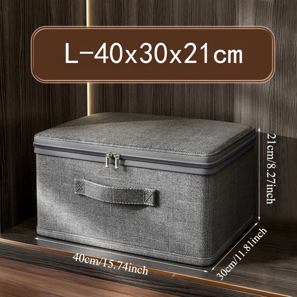 Large Capacity Wardrobe Storage Box with Lid & Zipper – Large