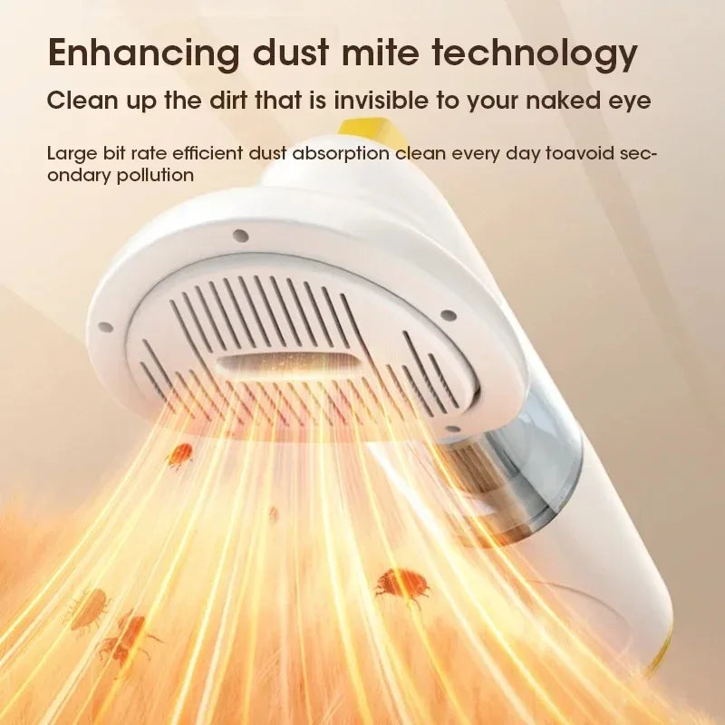 Pet Hair Vacuum 0.5 L Handheld USB Rechargeable Cleaner with Brush - Yellow