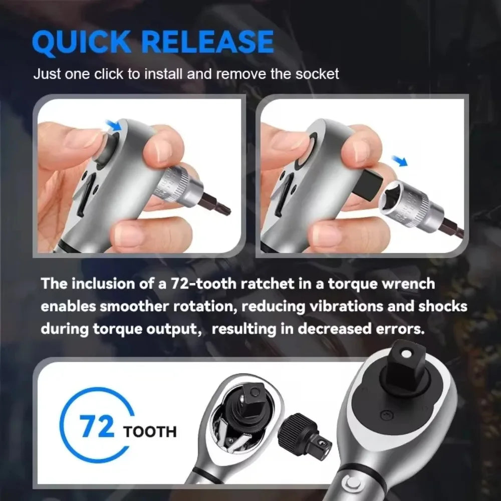 Torque Wrench Heavy Duty Adjustable 3/8 Drive 5-60Nm Multi Function Hand Tool