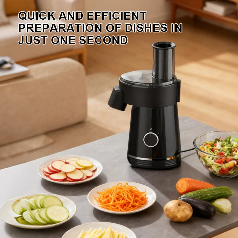 Electric Vegetable Chopper 6 In 1 Multifunction Food Processor - Black