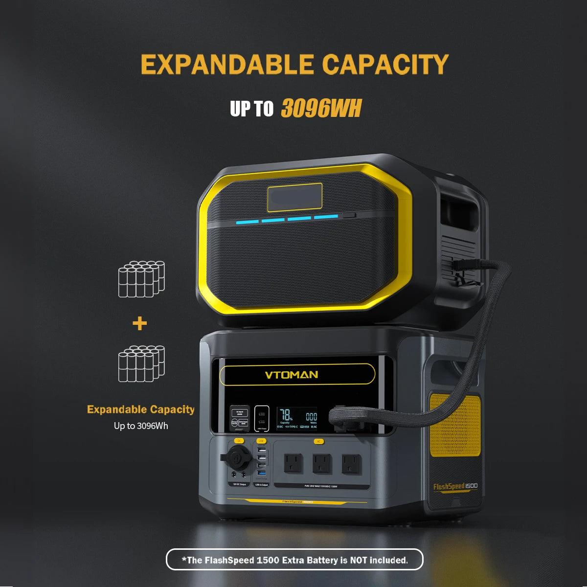 Portable Power Station 1548Wh 1500W LiFePO4 Battery Pack Emergency Backup Supply