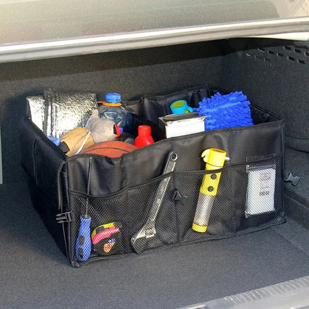 Car Boot Organiser 54 cm Collapsible Cargo Storage Box with Handles - Black