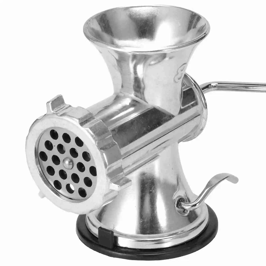 Manual Meat Grinder Aluminum Alloy Kitchen Mincer with Suction Base – Silver