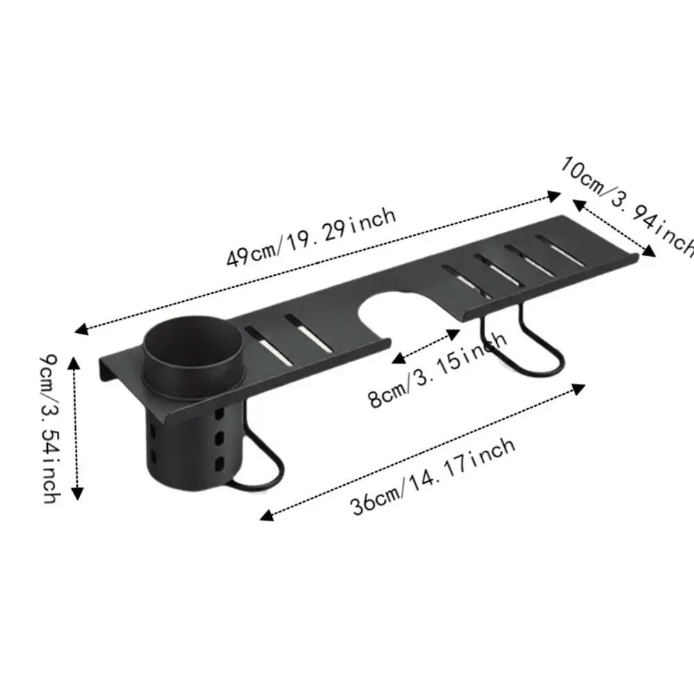 Bathroom Storage Rack Carbon Steel Drainage Shelf Over Faucet Organiser