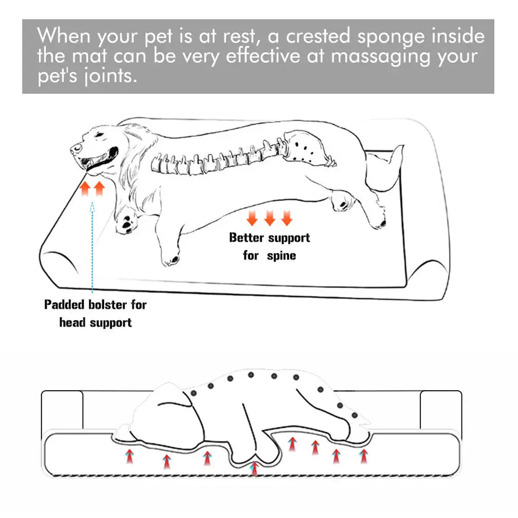 Dog Bed 120x90cm Orthopedic Pet Mattress with Removable Washable Cover Foam Cushion Grey - XL