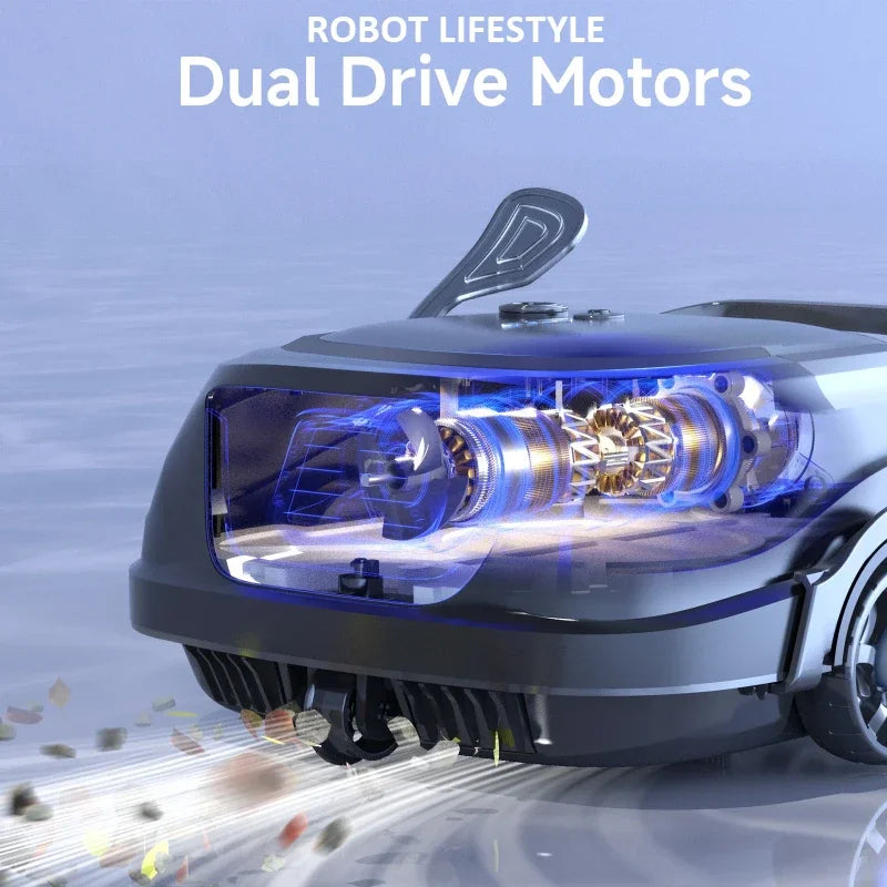 Pool Vacuum Robot 2600mAh Cordless Automatic Cleaner with Dual-Layer Filtration and Smart Navigation