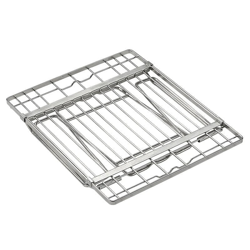 Camping Storage Rack Folding Stainless Steel Telescopic Field Shelf – Silver