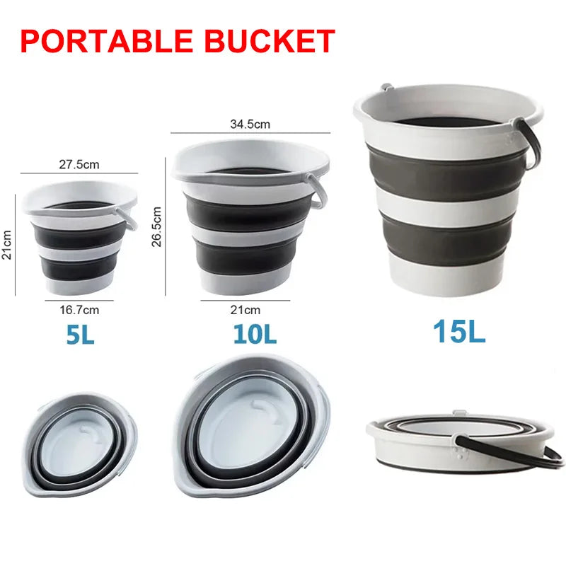 Collapsible Folding Bucket with Handle Space Saving Portable Water Bucket – 5L