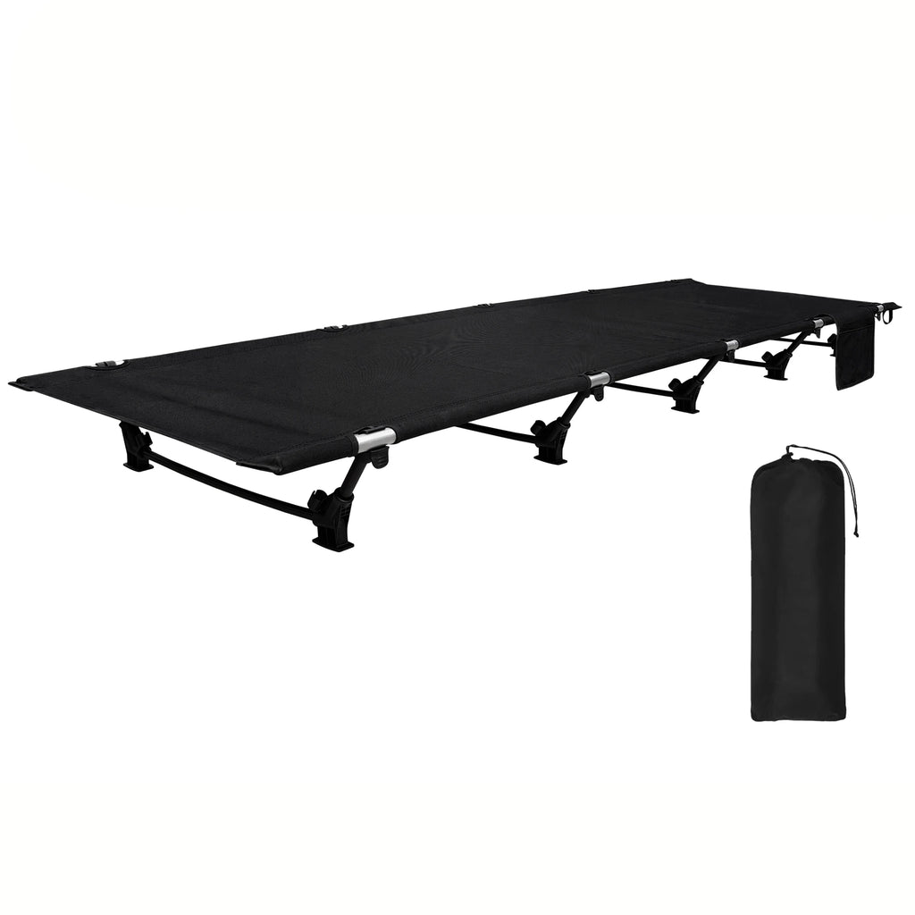 Camping Cot 190cm Portable Folding Bed Ultralight Compact Tent Bed – Black