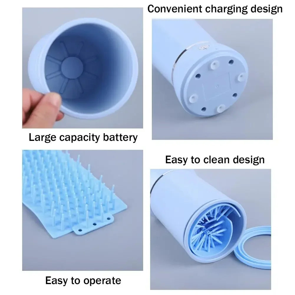 Pet Paw Cleaner USB Rechargeable Automatic Foot Washer for Dogs - White