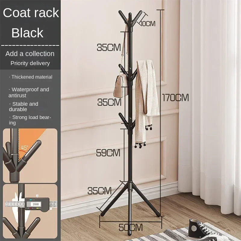 Coat Rack Stand 170 cm Floor Standing Tree Branch Hat and Clothes Hanger - Black