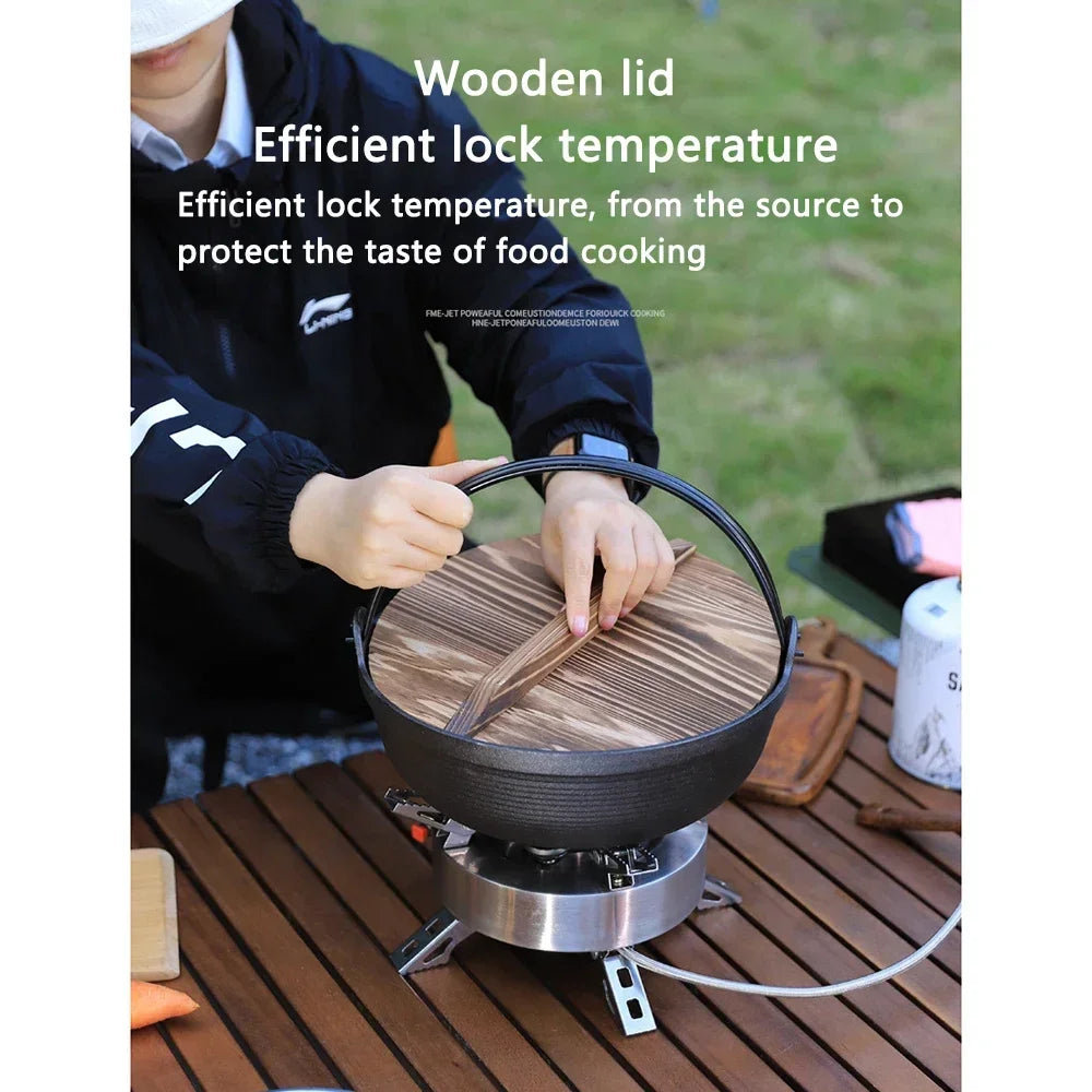 Cast Iron Dutch Oven 29cm Camping Cooking Pot with Lid