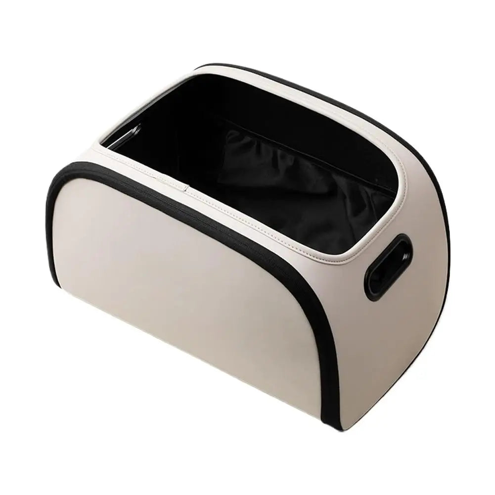 Car Trunk Organizer 39cm Built In Mesh Pockets Multi Layer Storage Box - White