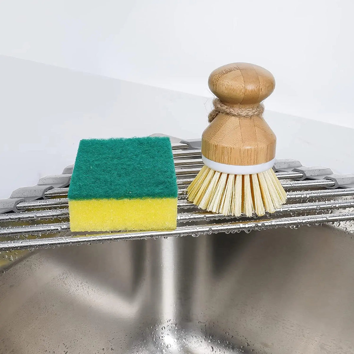 Over Sink Dish Drying Rack Roll-Up Triangle Corner Stainless Steel Drainer
