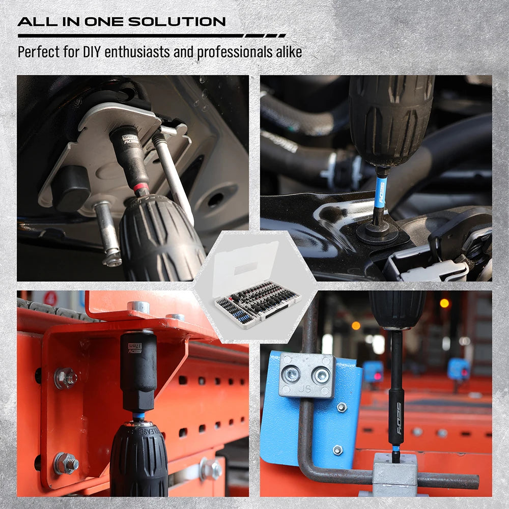 Nut Driver Set 80 Piece Heavy Duty Impact Driver Kit Metric & SAE with Socket Adapters and Bit Holder