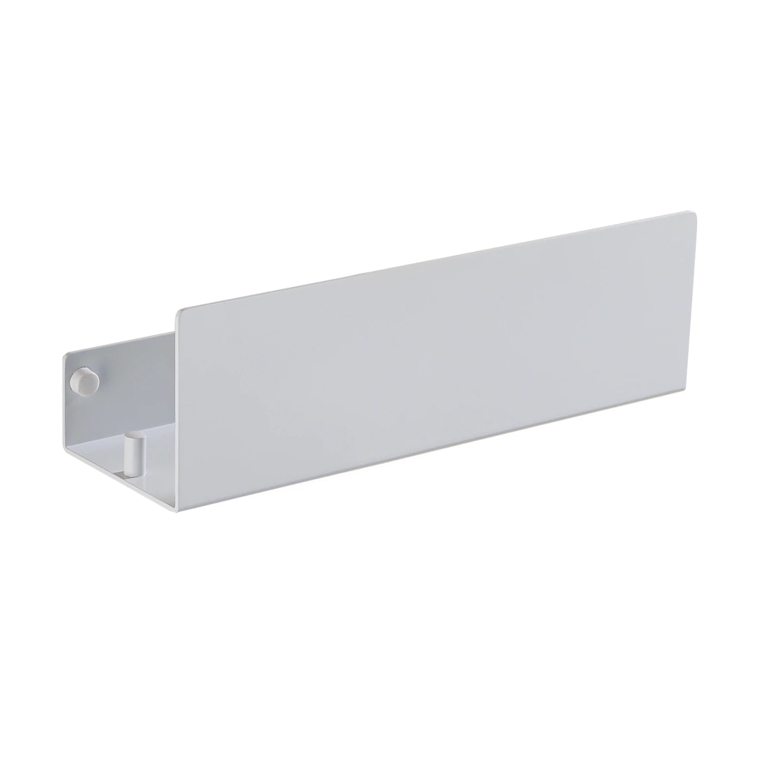 Bathroom Shelf 30cm Wall Mounted Aluminum Storage Rack Single Tier Organizer with Hooks - White