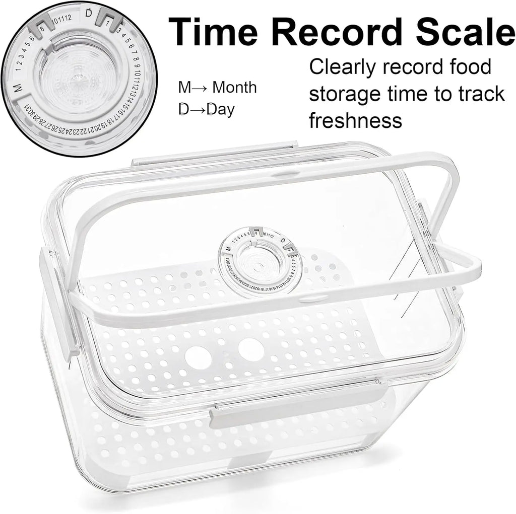 Large Airtight Bread Box with Lid Time Recording Scale & Drain Board