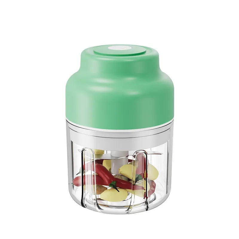 Electric Garlic Chopper 320ml USB Rechargeable Mini Food Processor Vegetable Grinder – Green