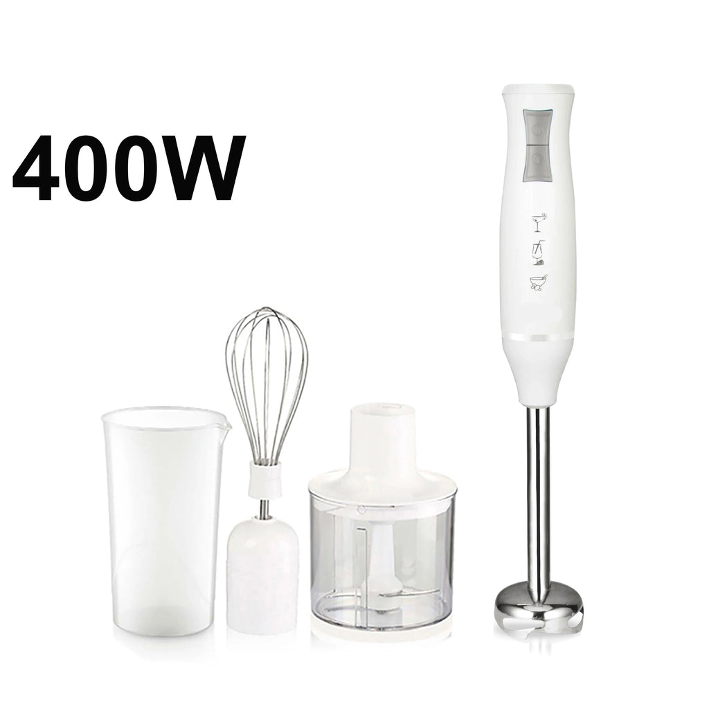 Stick Blender 3 in 1 Food Mixer 500mL Chopping Bowl Turbo Control – White