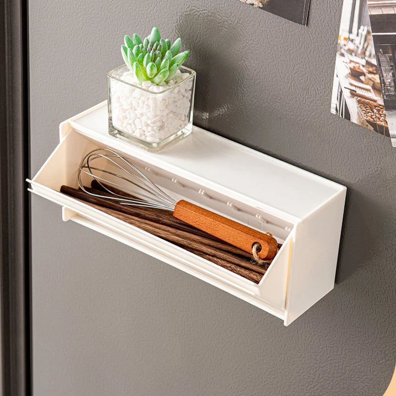 Storage Box Stackable Wall Mount Removable Divider Organiser - White