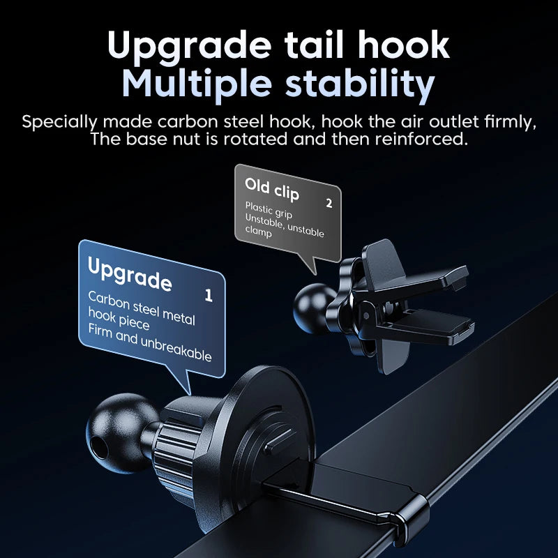 Car Phone Holder 15W Wireless Charging Intelligent Auto Clamp Air Vent Mount Adjustable Stand