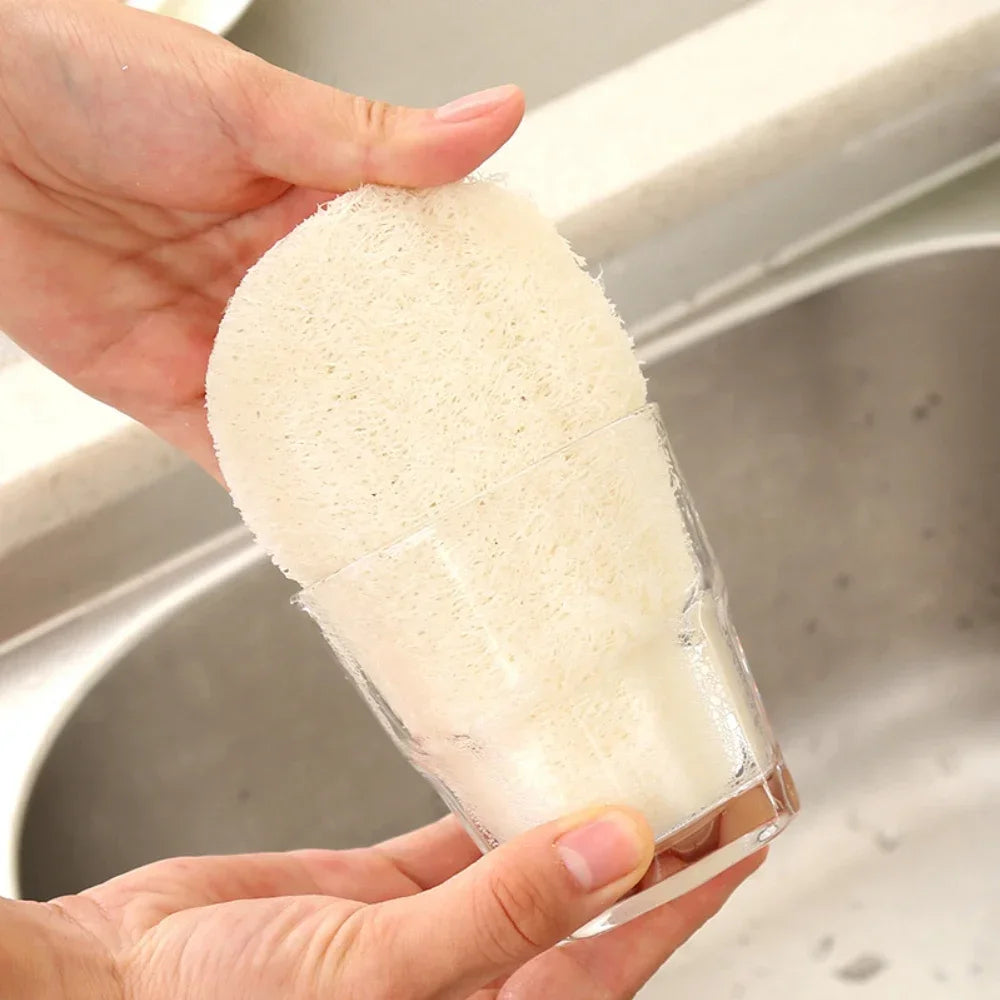 Luffa Scrub Pads Natural Loofah Dish Cleaning Sponges 14×8.5cm - 10 Pack