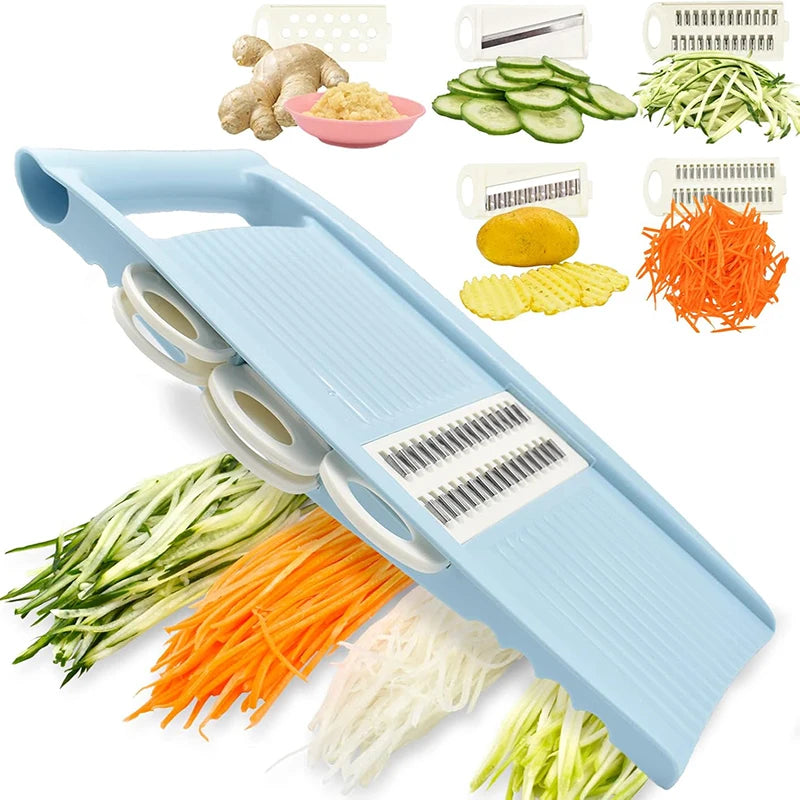 5-in-1 Vegetable Fruit Slicer Multifunctional Grater Shredder Chopper – Pink