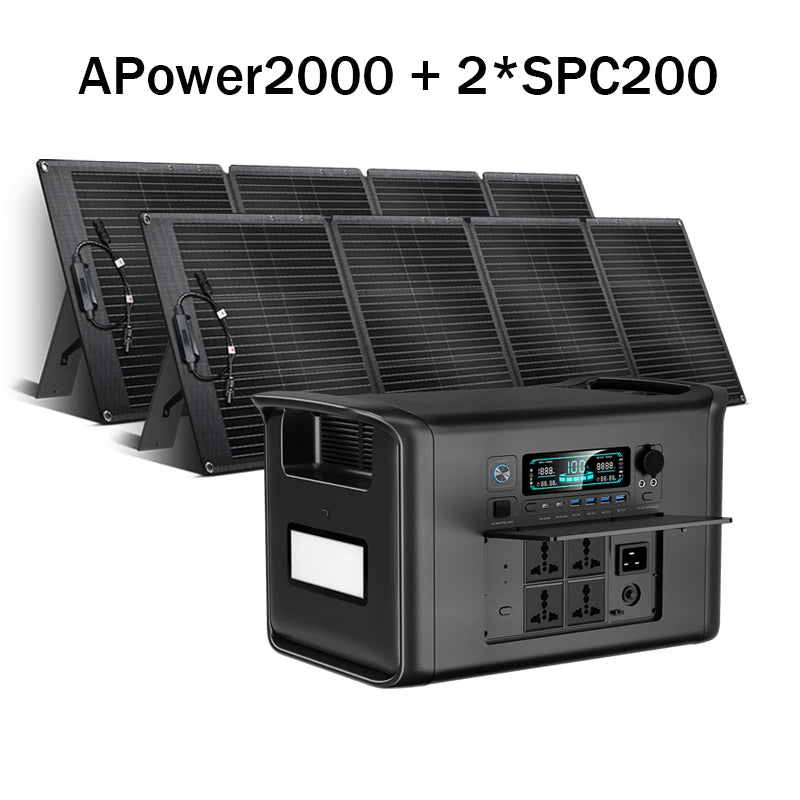Portable Power Station AP2000 2400W LiFePO4 Solar Generator UPS Backup Battery