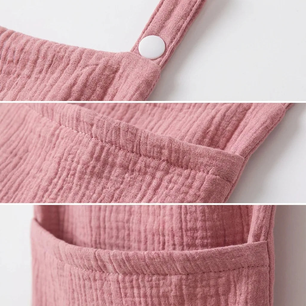 Cotton Diaper Storage Bag 2 Layer Bedside Hanging Pouch Stroller Organizer - White