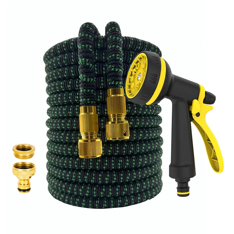 Expandable Magic Hose 30 meters – High-Pressure Car Wash & Home Garden Watering Pipe, Flexible, Anti-Abrasion, Rewindable - Black & Yellow