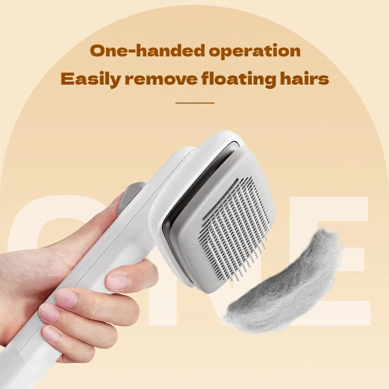 Pet Grooming Comb 240g Portable Washable Needle Brush for Long and Short Coats - White