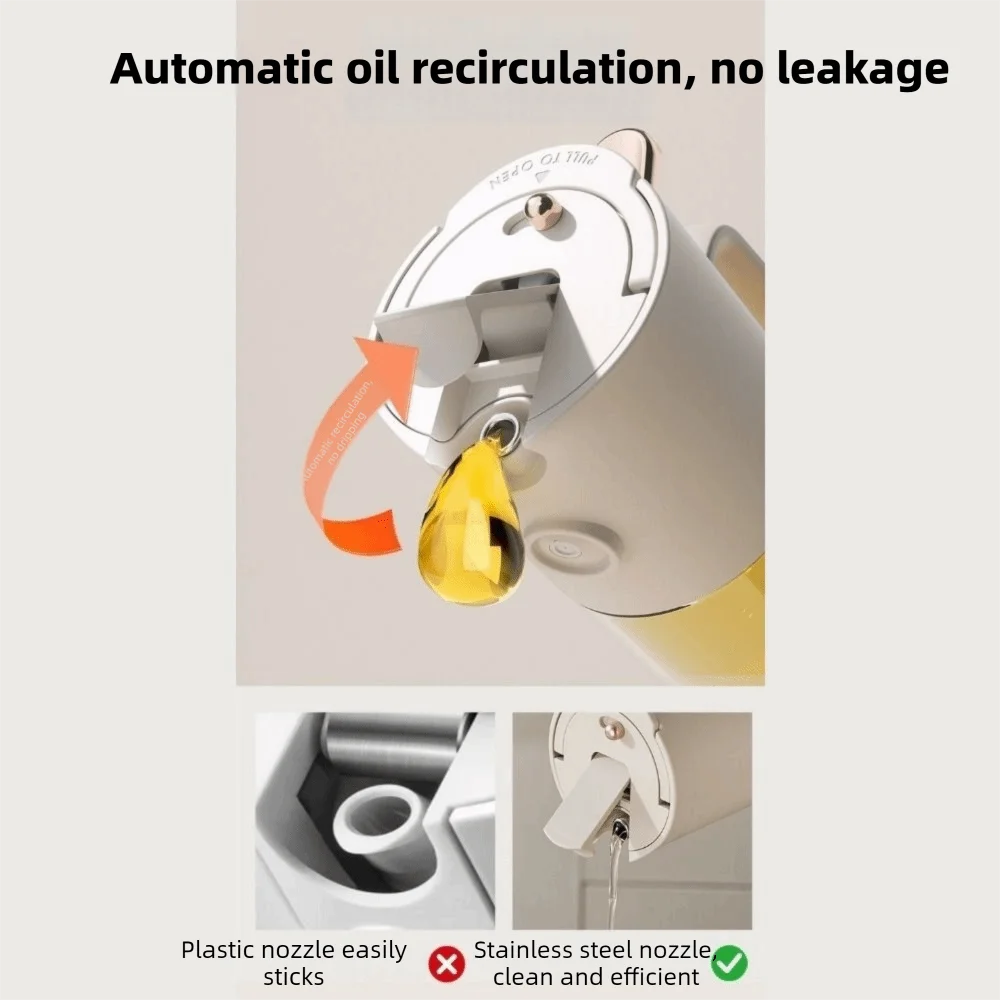 580ml 2 in 1 Glass Oil Sprayer and Pourer Refillable Leakproof Cooking Oil Dispenser Bottle – White