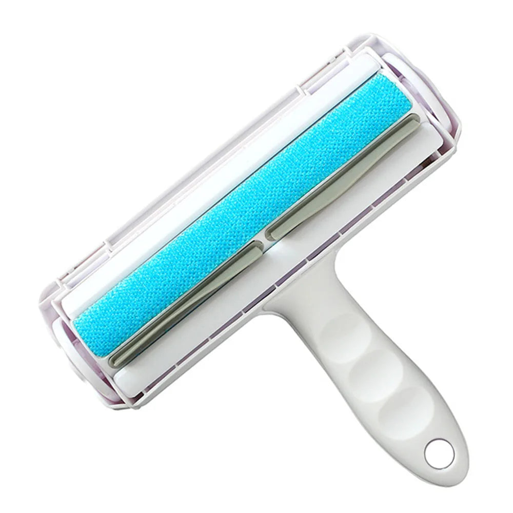 Pet Hair Remover Roller Self Cleaning 2 Way Lint Brush Manual Furniture Fabric Cleaner - Blue