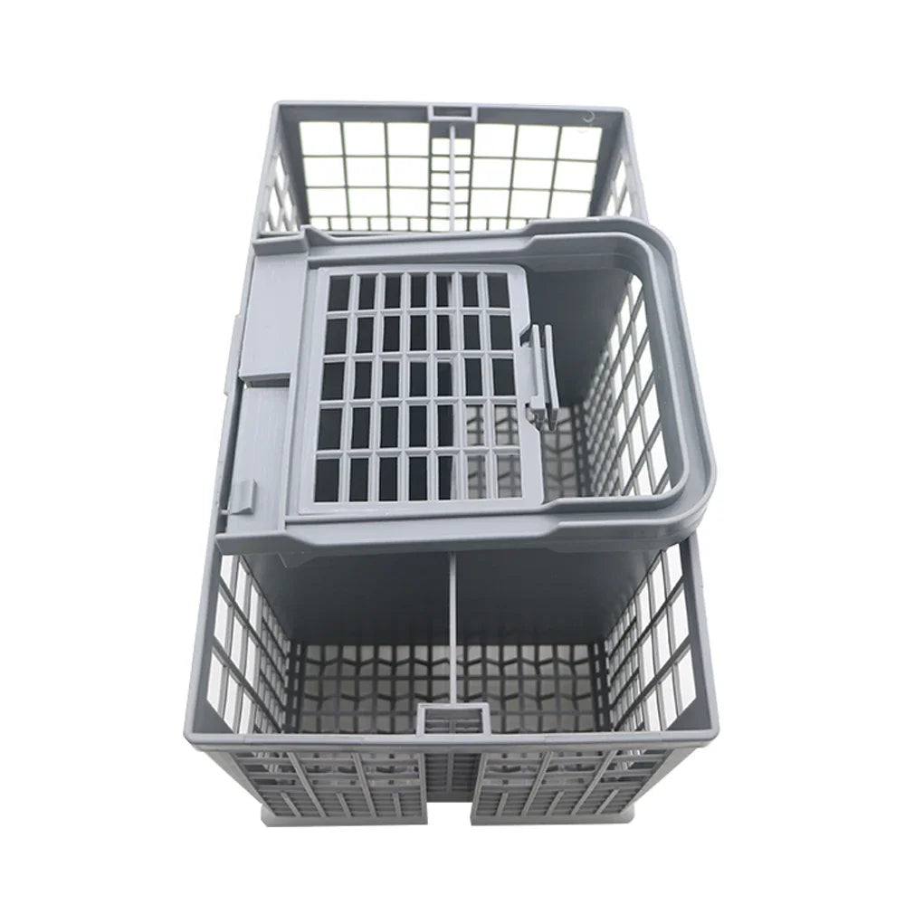 Universal Dishwasher Cutlery Basket Replacement Dish Rack Utensil Holder with Removable Handle – Grey