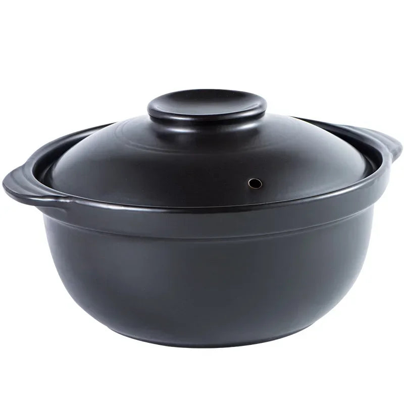 Ceramic Casserole Pot 900ml Mini Soup Clay Cooking Pot with Lid