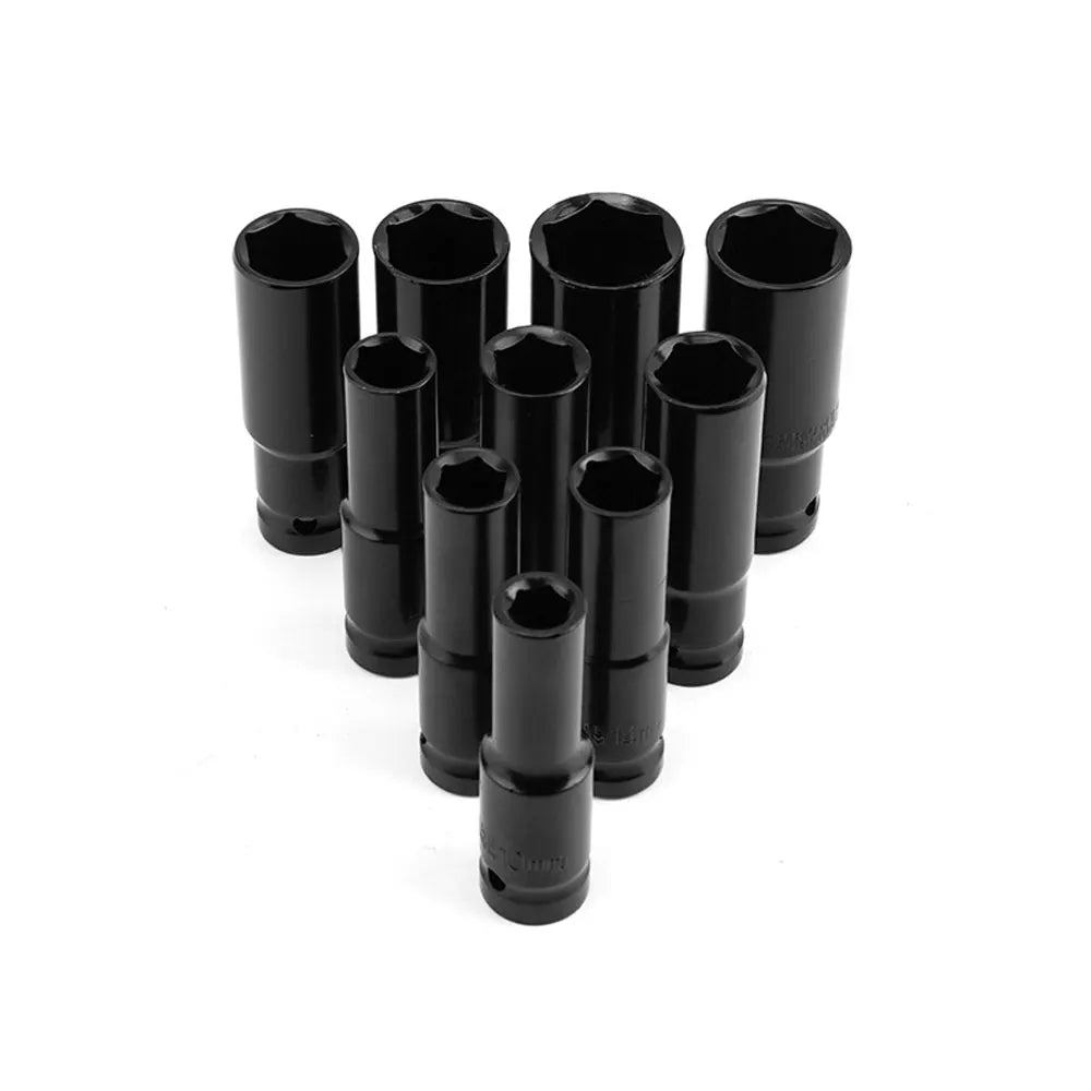 1/2" Drive Socket Set 15PCS Metric Deep Sockets 6-Point Impact with Portable Storage Case